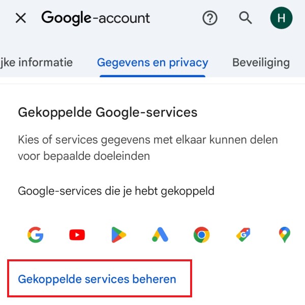 Gekoppelde services beheren
